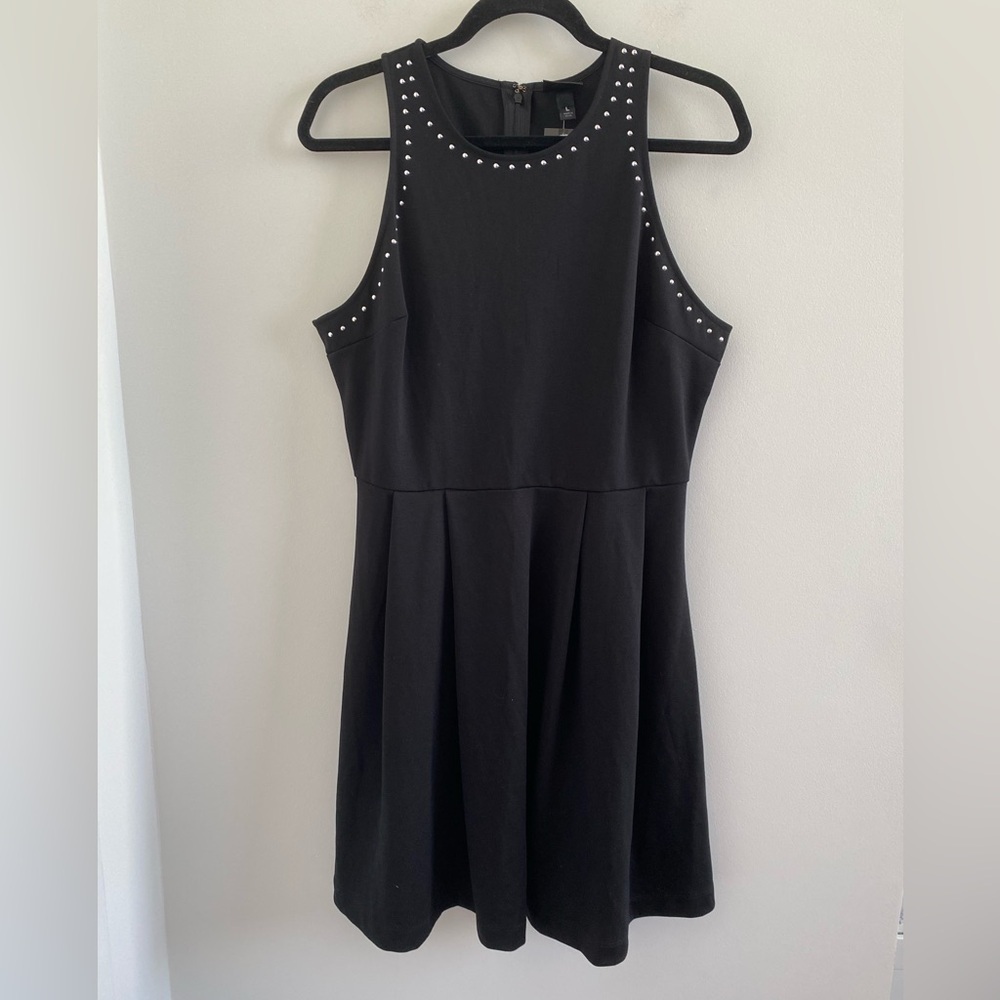 Mossimo Black Studded Skater Dress Size Large New With Tag